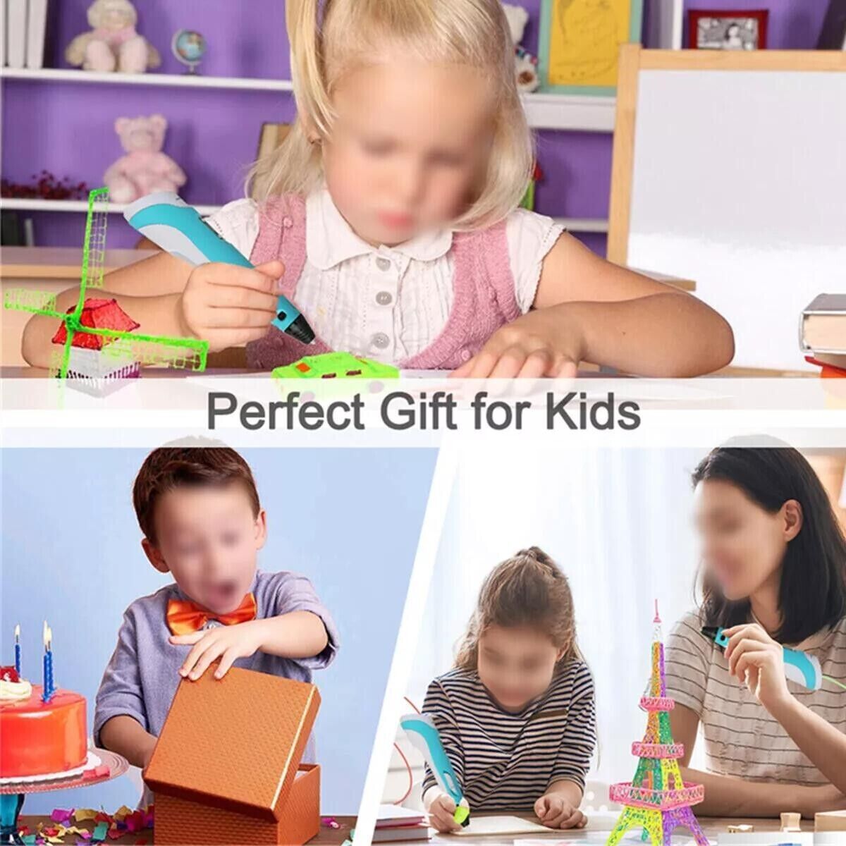 3D Printing Pen Set Doodle PLA Filament Printer Drawing 12 Colours Kids Gift UK