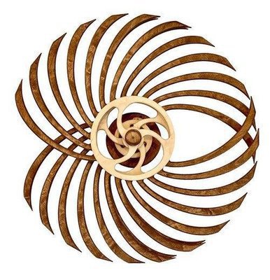 Independent Station New Product Kinetic Energy Sculpture 3D Rotating Geometric Pattern Wall Woodwork