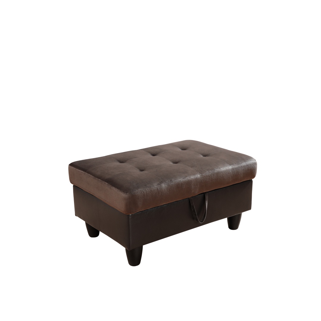 Pickup Only--Dark Brown Flannel And PVC 3-Piece Couch Living Room Sofa Set