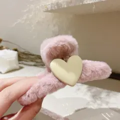Korea Dongdaemun Love Plush Autumn Winter Grab Clip - Pink - View 1