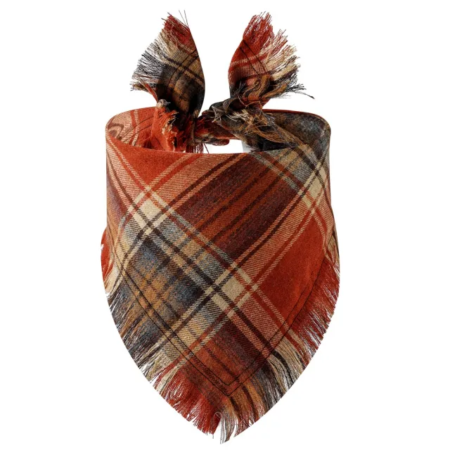 Plaid Tassel Triangle Scarf Pet Dog Pet 6Style - Shop at LoveMi