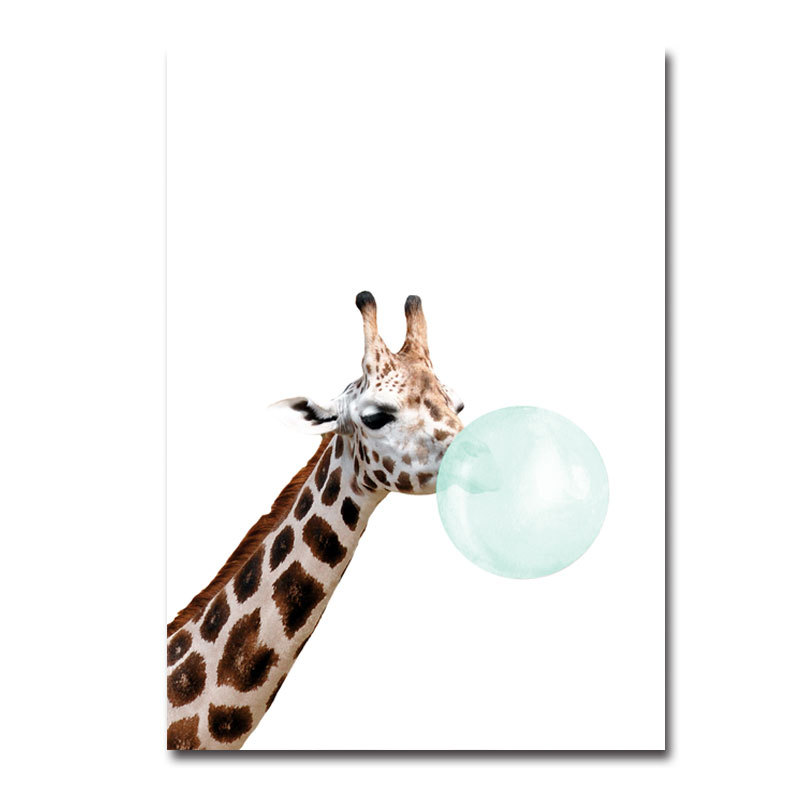 1e6e8a8b f2f7 43c8 84e7 72cb7733d4b5 - Living Room Decorative Painting Horse Giraffe Balloon Children's Room Rimless