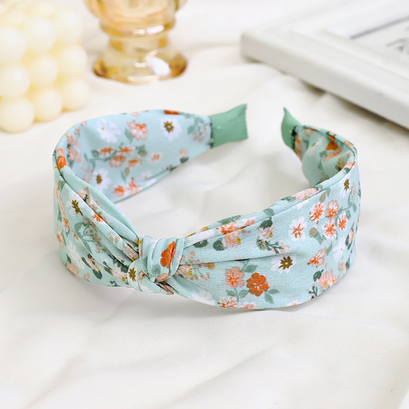 Fashion Printing Fabric Headwear Headband Trend Floral Green - Shop at LoveMi