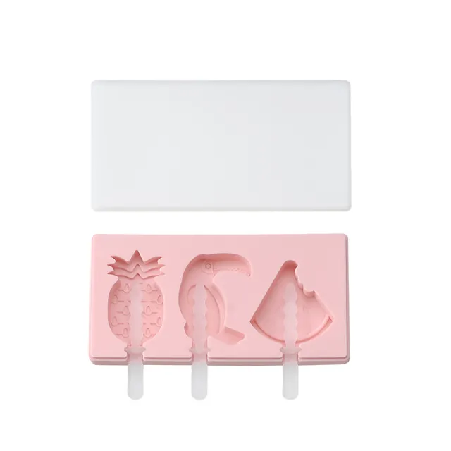 Siamese Ice Cream Mold With Lid Silicone Ice Cream Stick Ice Mold Bird Pink - Shop at LoveMi