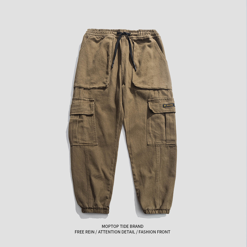 Overalls Men's Casual Trousers Loose Drawstring thumbnail 3