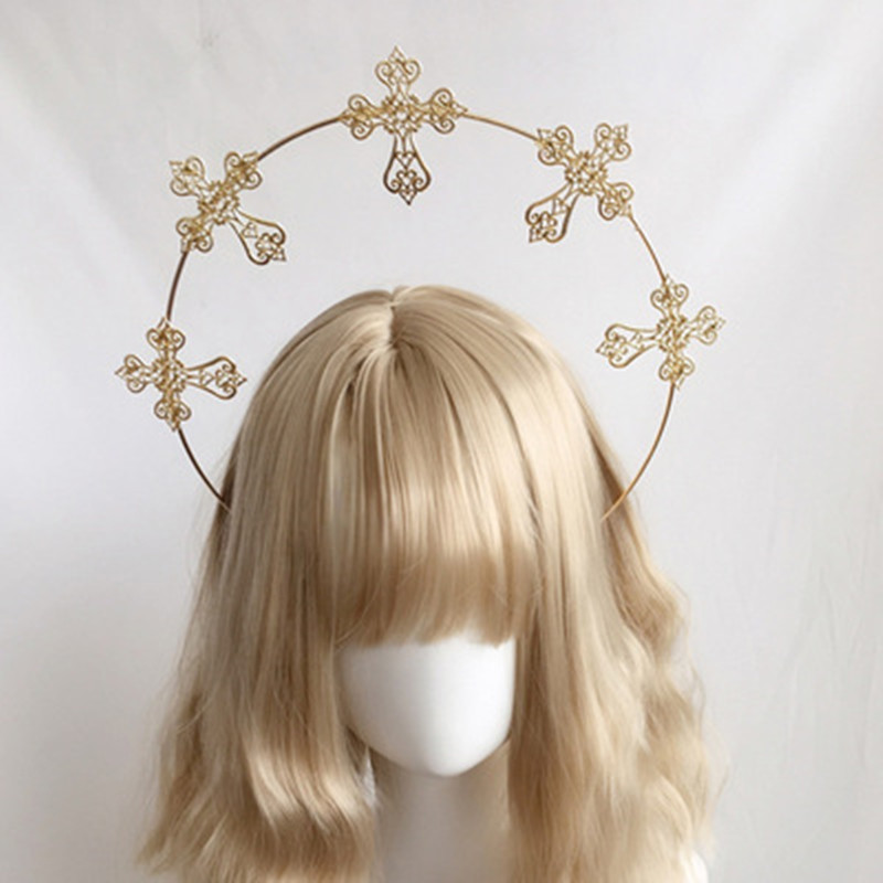 Wheat Ear Cross Feather Church Pope Golden Hair Ornament — foto 7