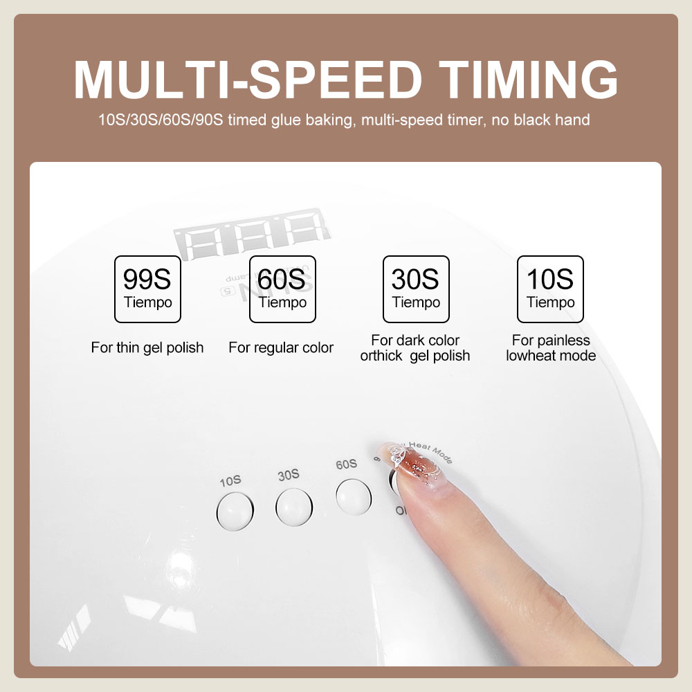 LED Nail Lamp, Nail Dryer Gel Nail Polish Curing LED UV Light With 4 Timers Automatic Sensor LCD Display Professional Nail Art Tools Accessories For Fingernail Toenail Salon 3