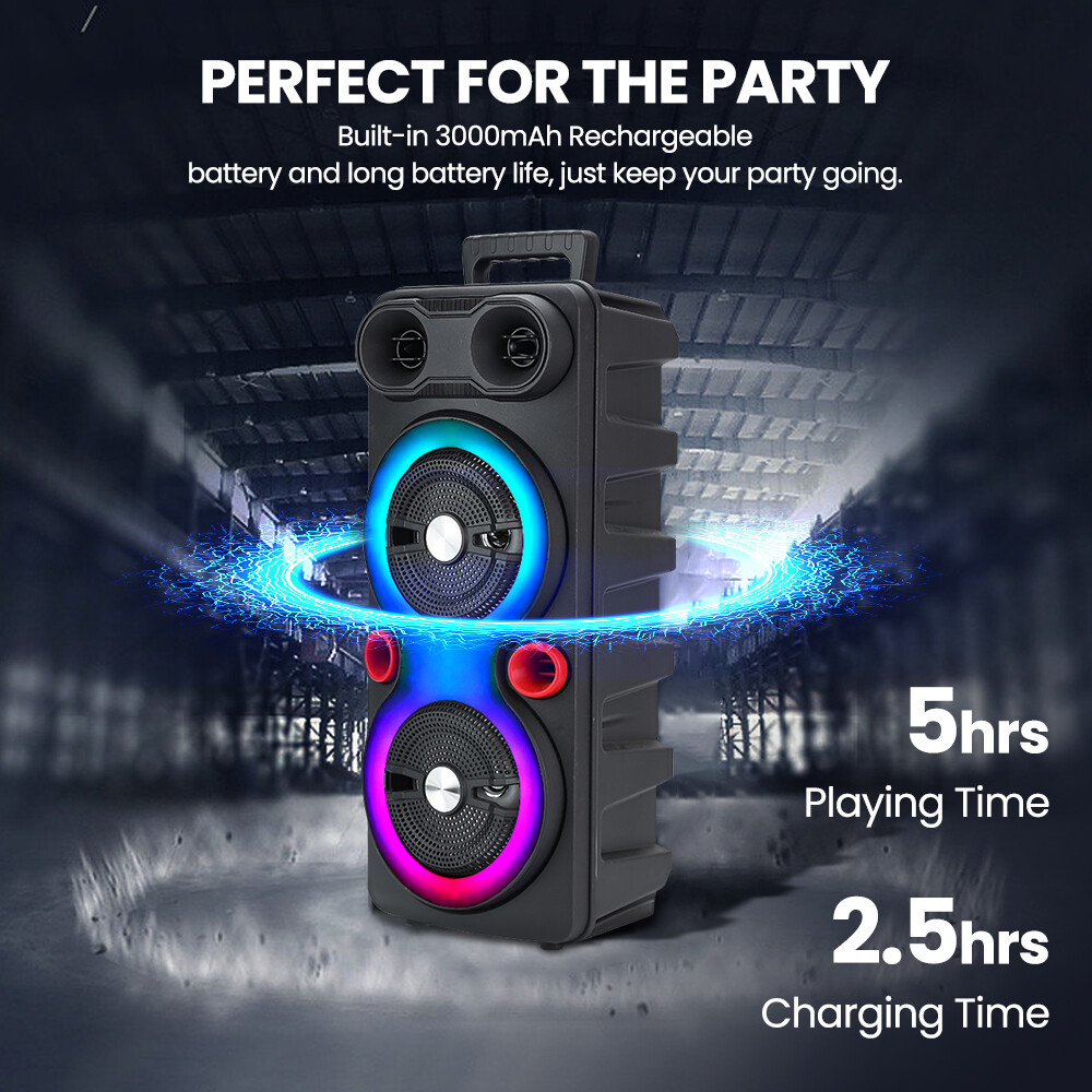 2000W Loud Bluetooth Speakers With Mic Portable Party Outdoor Wireless Subwoofer — image 12