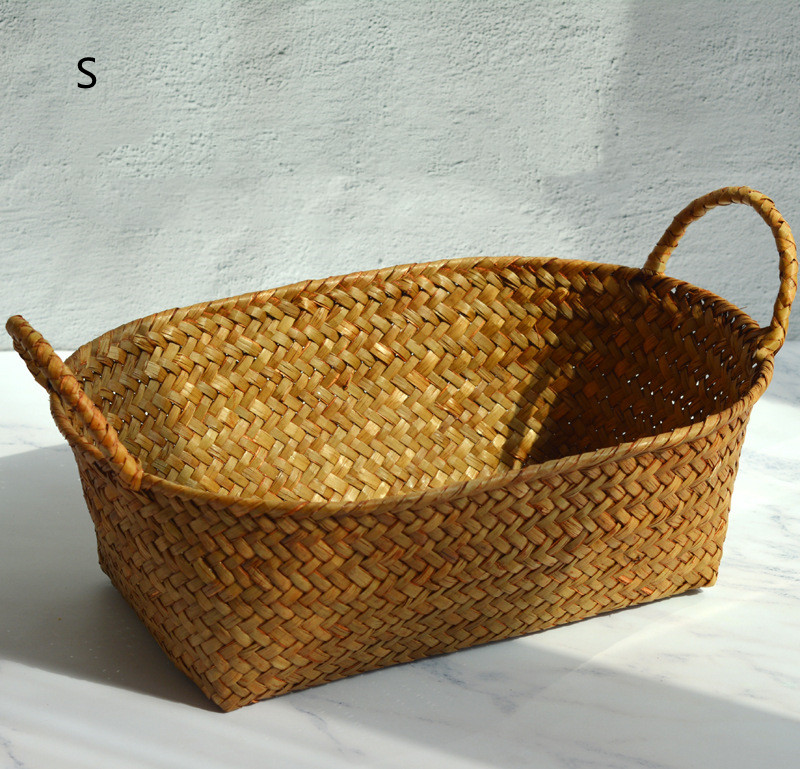 Seagrass woven table top coffee table living room storage