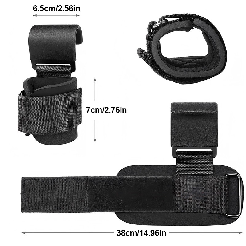 2Pcs Weight Lifting Hooks Gym Training Wrist Support Straps Bar Grips R — image 6