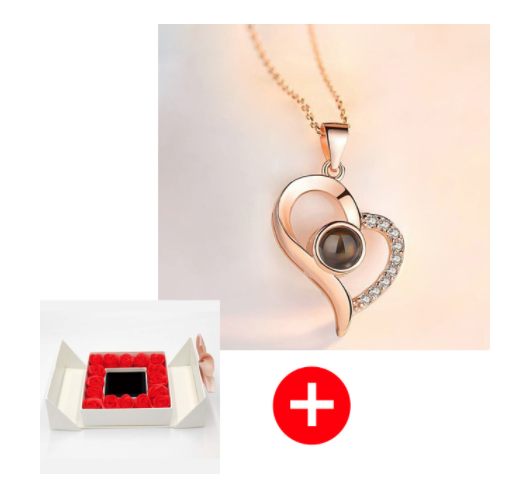 925 Silver Projection Color Photo Heart Pendant