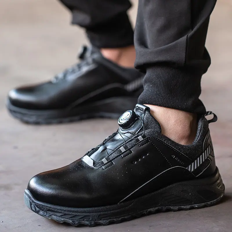 Rotating Button Lace-up Free Safety Shoes