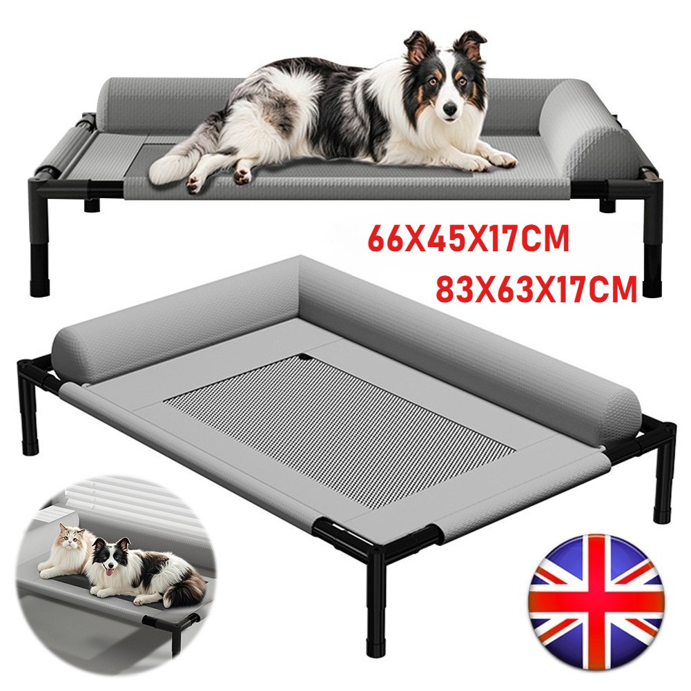 Orthopaedic Elevated Pet Dog Bed Raised Bolster Sofa With Cushion 8366cm UK