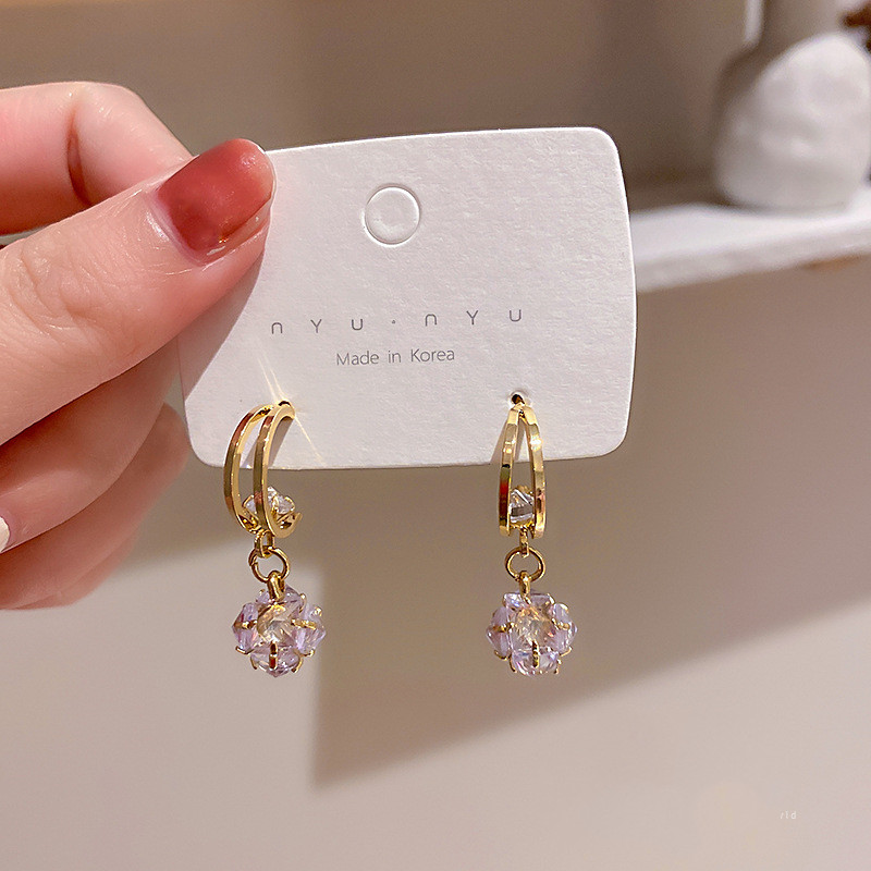 Personalized Opal Diamond Ball Earrings