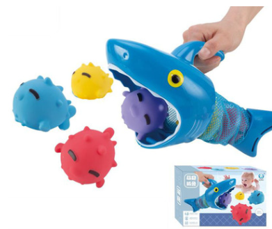 Title 4, Cartoon Animal Bath Toy Shark Fishing For Small...