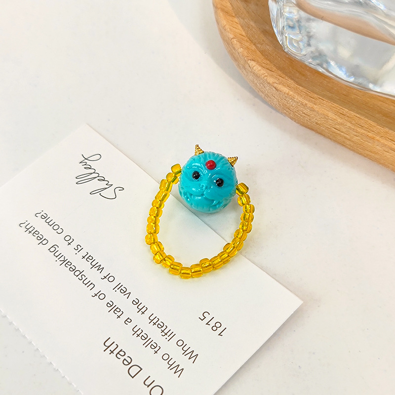 Cute Beaded Colorful Little Elastic Ring