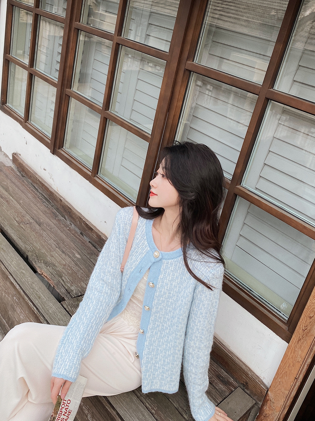 Small Fragrance Knit Cardigan Spring And Summer New Style Loose Cropped Top Coat