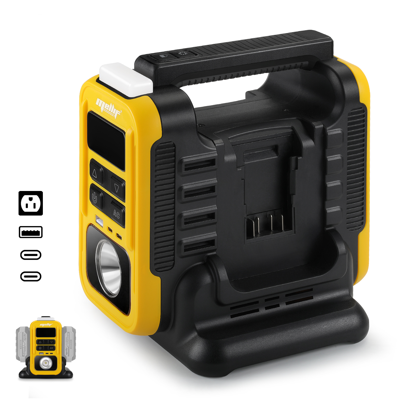 Mellif 350W Portable Outdoor Inverter, Pure Sine Wave, Charger Not Included