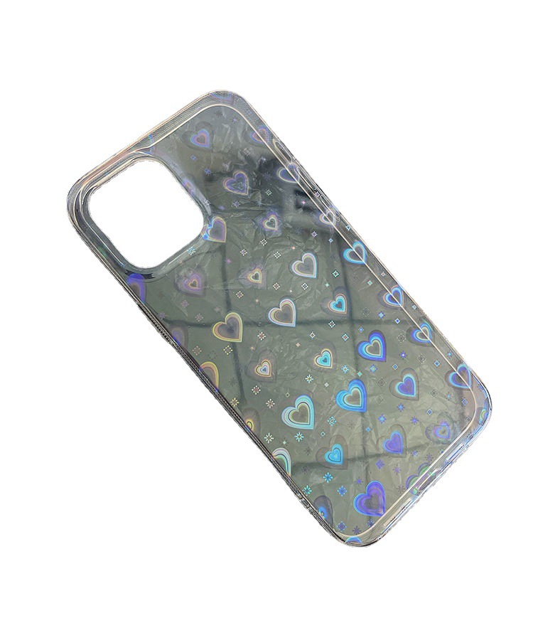 Laser Double Colorful Love Transparent Phone Case