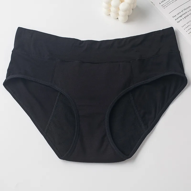Physiological Panties Leak Proof Plus Size Women's Panties - Black