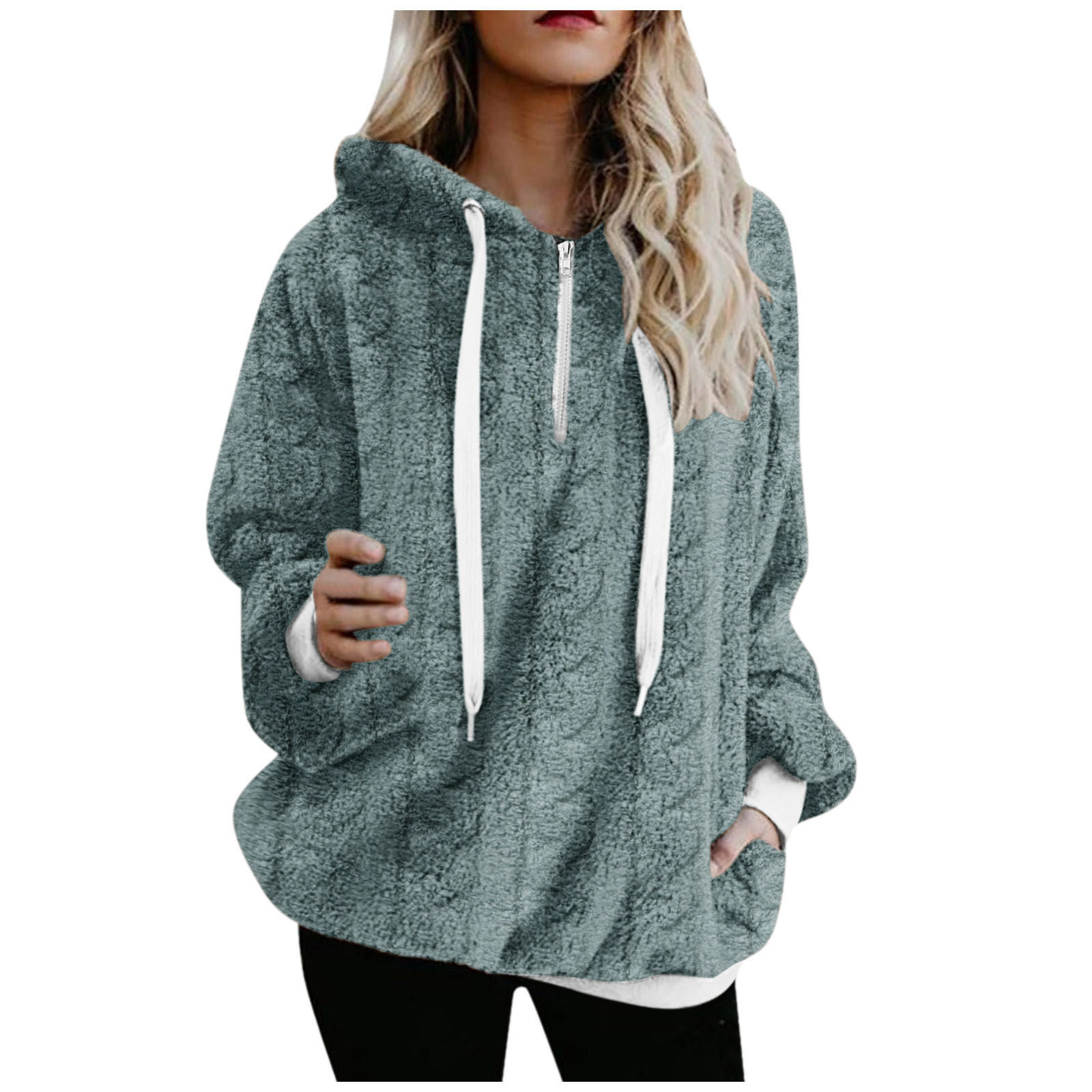 Pure Color Slim Hedging Green High-end Hooded Street Hipster Sweater
