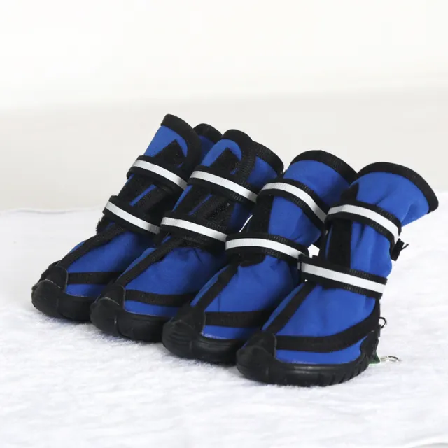 Dog Shoes Double Straps Non slip, Wear resistant And Waterproof Blue - Shop at LoveMi