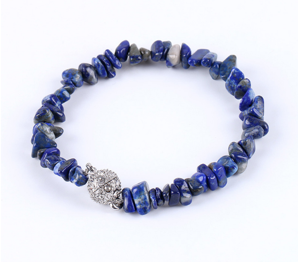 Title 4, Brazalete de grava natural para mujer con cierr...