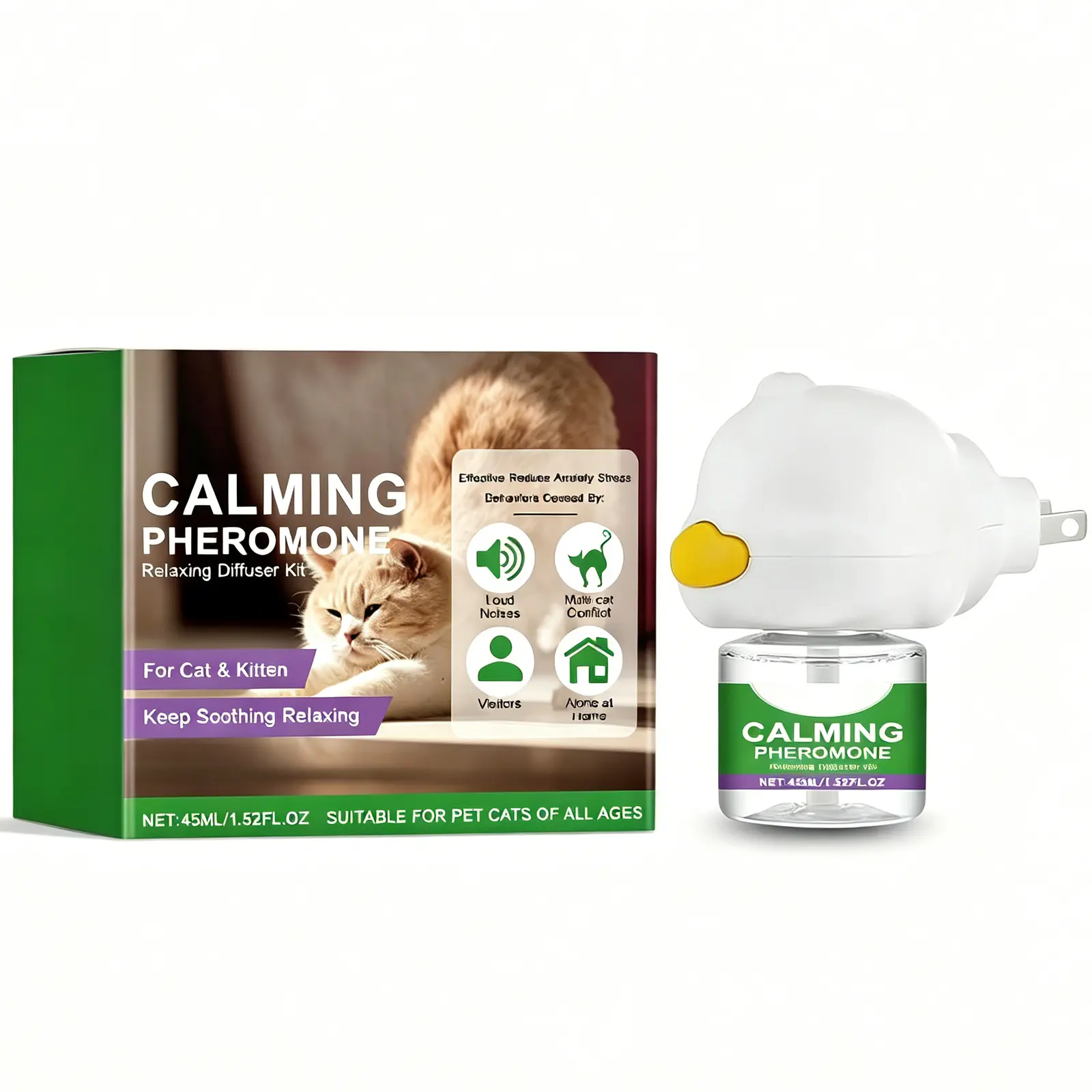 Cat Calming Pheromone Diffuser Kit 45ml, Stress