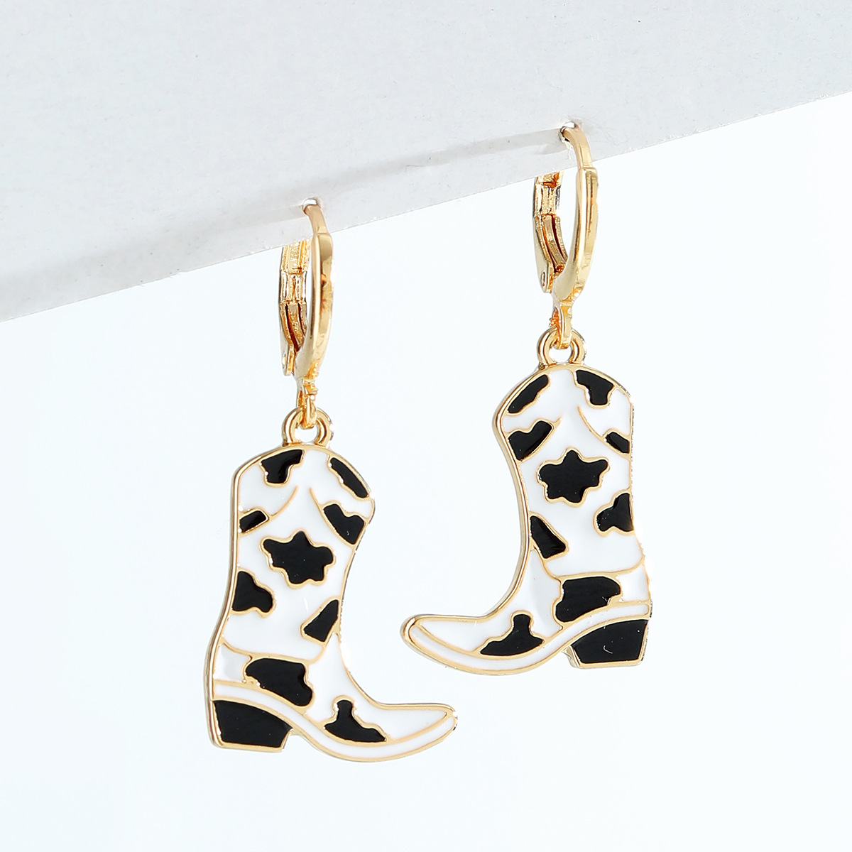 Title 3, Oil Dripping Western Cowboy Boots Earrings