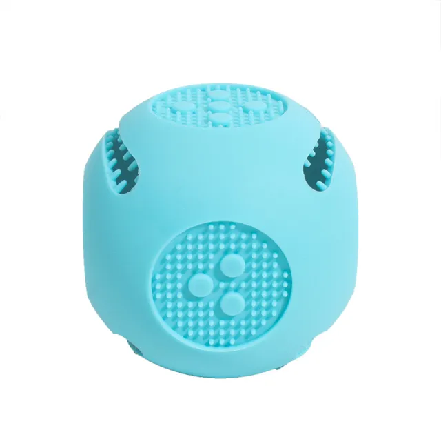 Pet Dog Toy Ball Cat Toy Outdoor Bite resistant Puzzle Anti choking Molar Cleaning Food grade Silicone Leaking Food Ball Blue - Shop at LoveMi