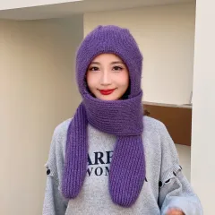 Women's Fashion Knitting Warm Cycling Wool Hat - Dark Purple - View 1