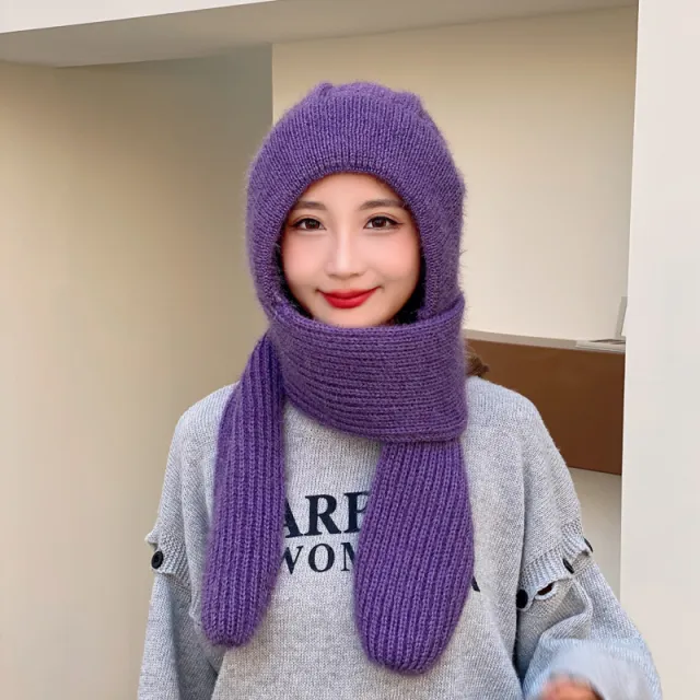 Women's Fashion Knitting Warm Cycling Wool Hat Dark Purple - Shop at LoveMi