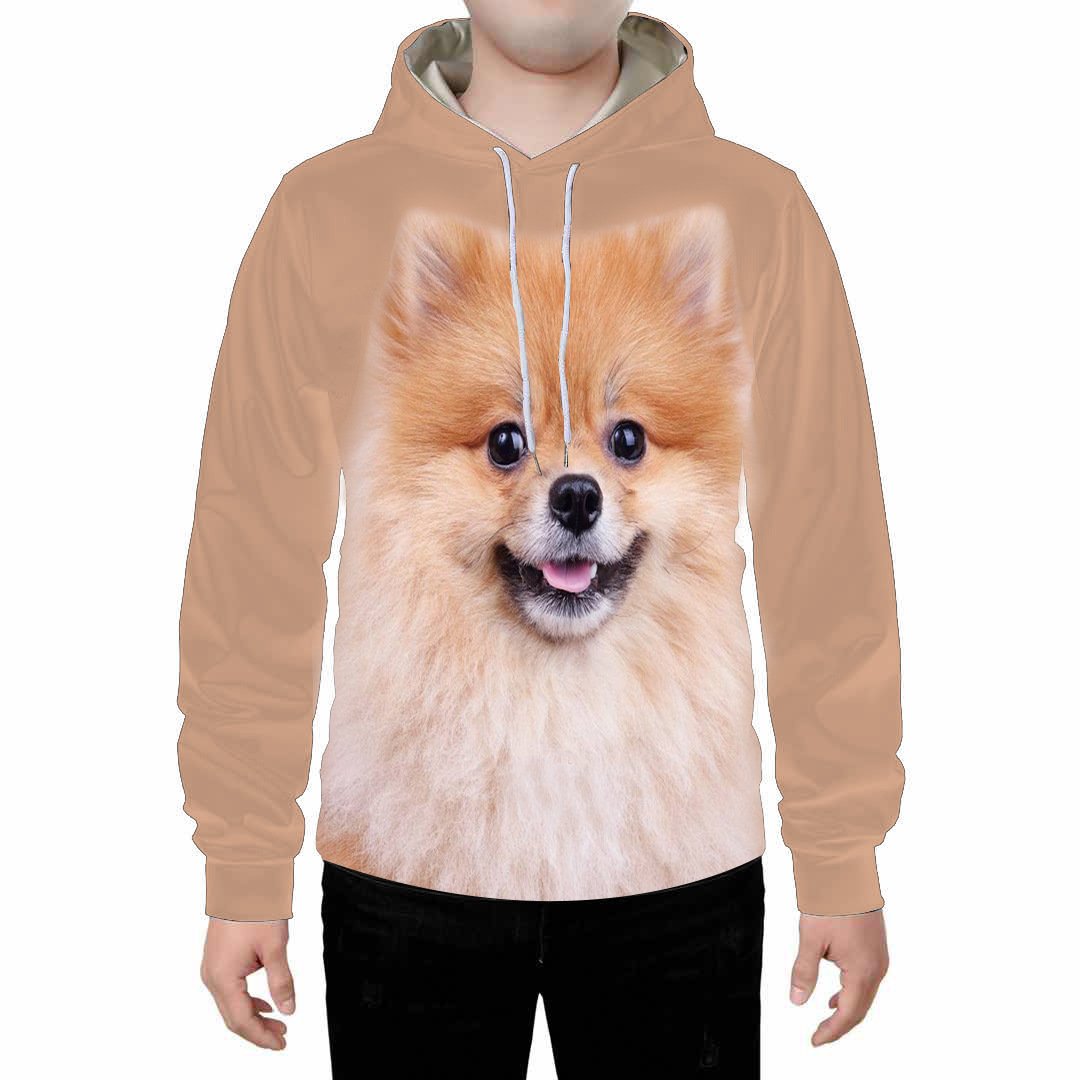 Fashion Printing Digital Dog Cute Facial Print Loose