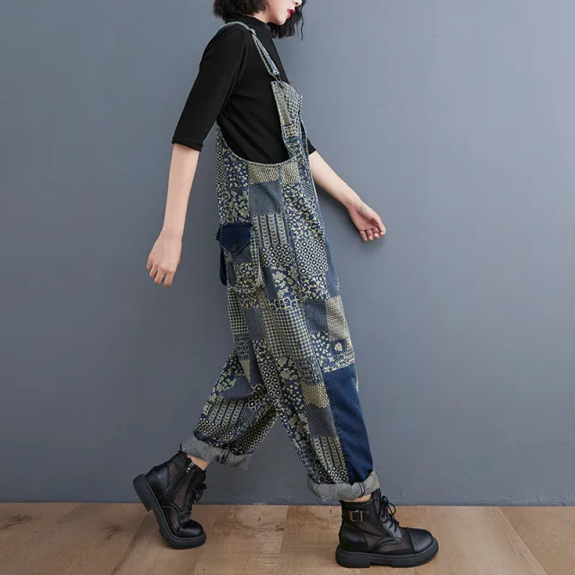 Women's Korean Version Of The New Large Size Jeans Suspenders Blue - Shop at LoveMi
