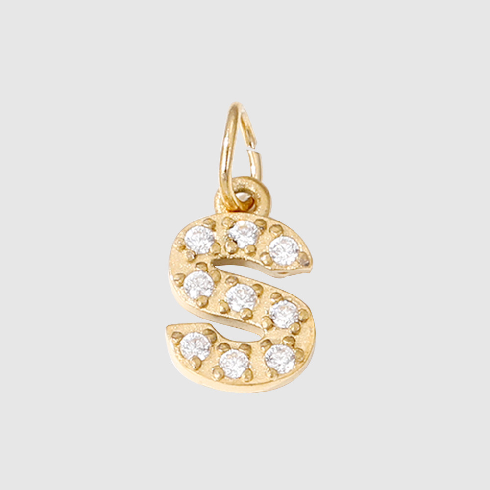 1 Piece 304 Stainless Steel Zircon Ion Plating 14K Gold Real Plated Letter Number Polished Stretch Adjustable Pendant DIY Jewelry Accessories 43