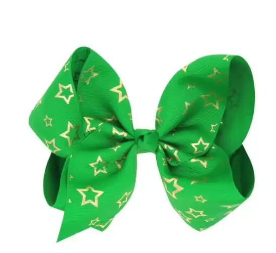 8-inch Large Bow Foreign Trade Bronzing Star Bow Hairpin Side Clip Foreign Trade Supply