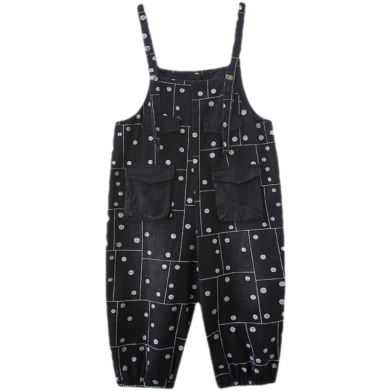 Title 3, Printed Loose-fitting Jean Suspenders And Suspe...