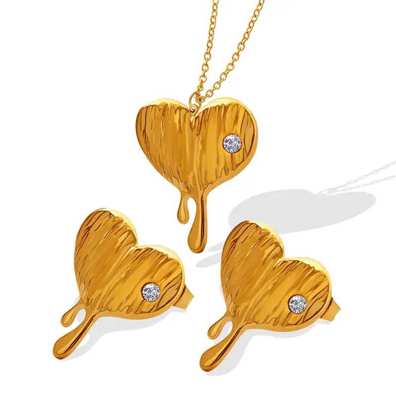 Temperament Jewelry Set Melting Heart Necklace