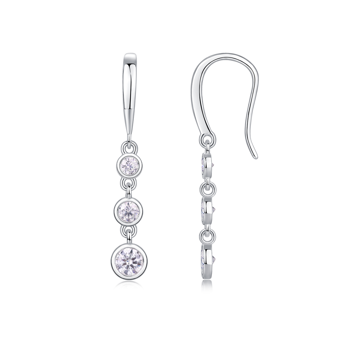 Starlight - Earrings Set With Top-quality Moissanite S925 Silver And Platinum-plated Stud Earrings Are Fashionable And Trendy Accessories That Can Be Tested With A Diamond Pen - Image 1