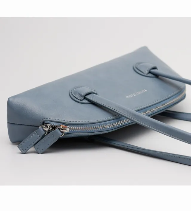 Niche Design Bag Female Summer Portable Retro Oil Wax Leather Baguette Bag Candy Color One Shoulder Sweet Cool Underarm Bag Blue - Shop at LoveMi