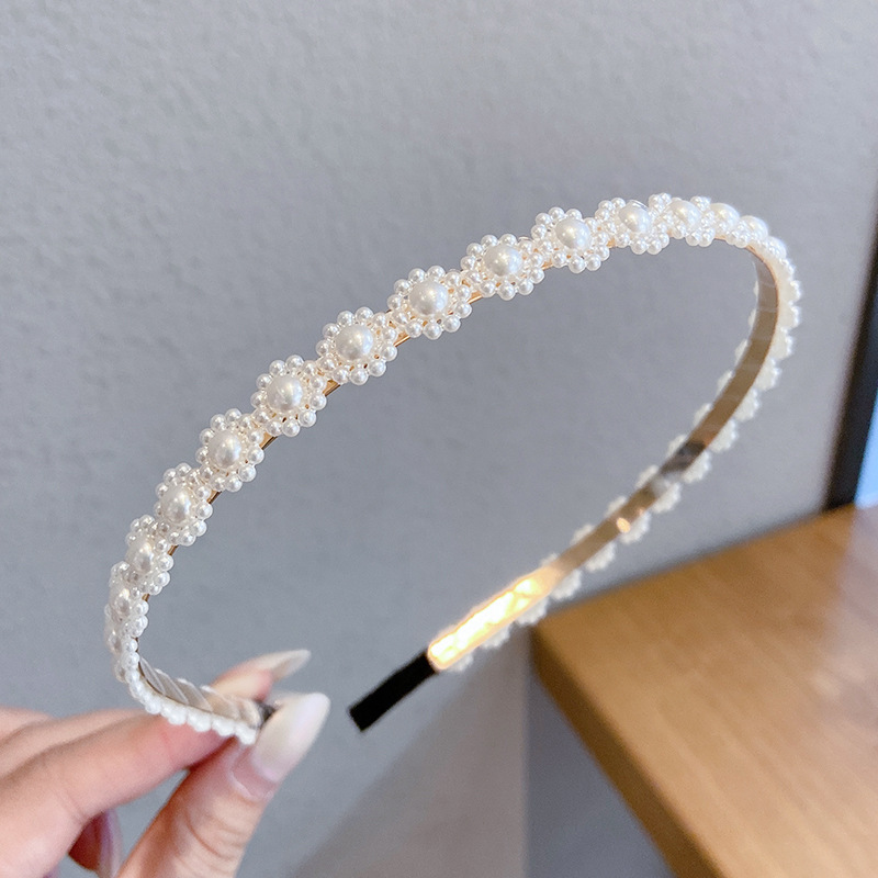 Sen Simple Pearl Thin Headband Hair Accessories Headband Q - Shop at LoveMi