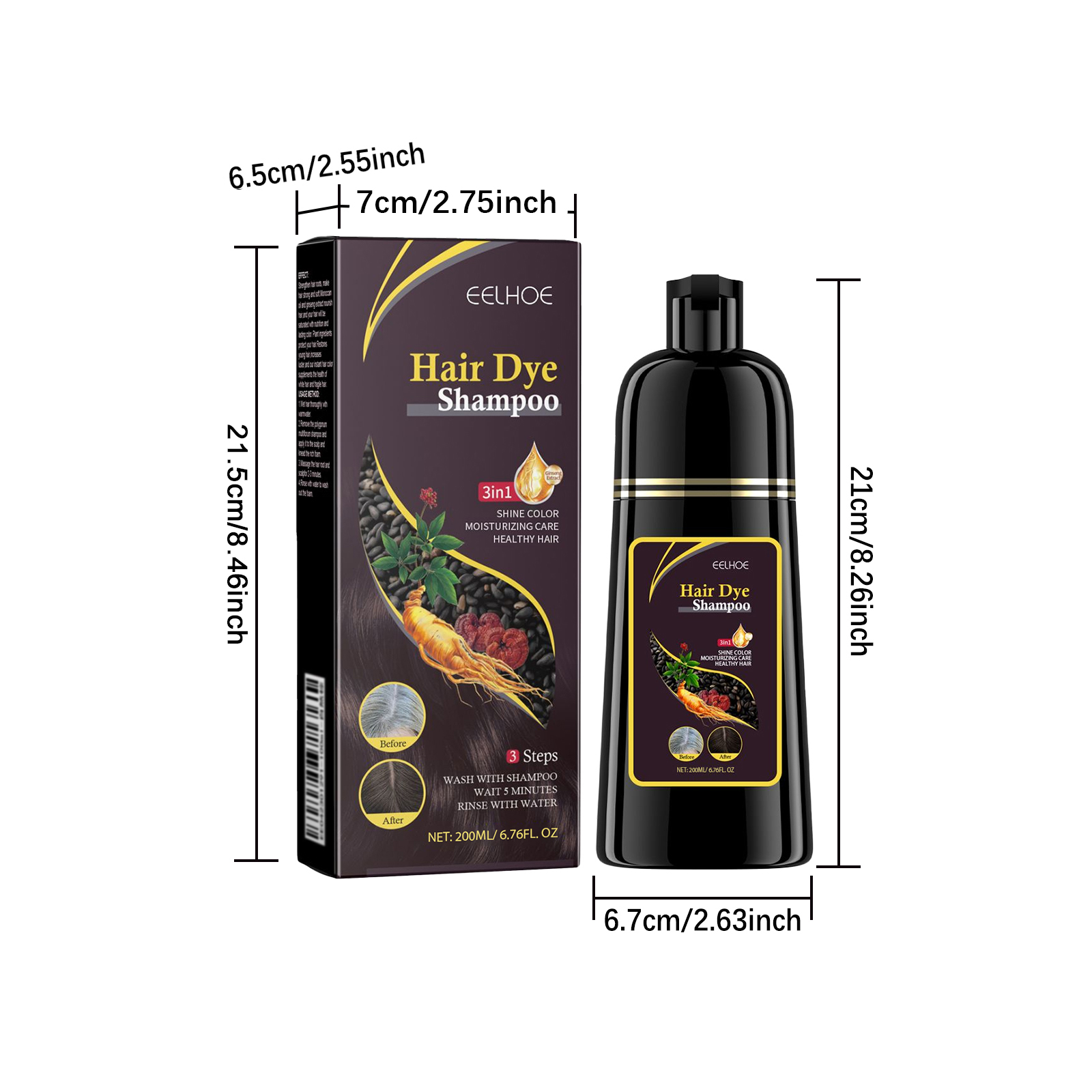 Herbal E Ssence Hair Dye Shampoo, Plant-Based Care, DIY, Long-Lasting Color, Healthy Hair Coloring — foto 2