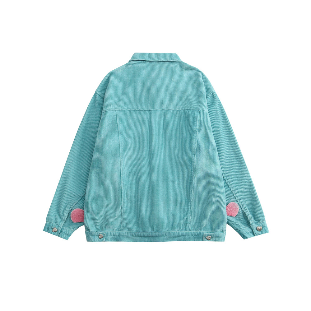 Title 3, Love String Embroidery Corduroy Jacket