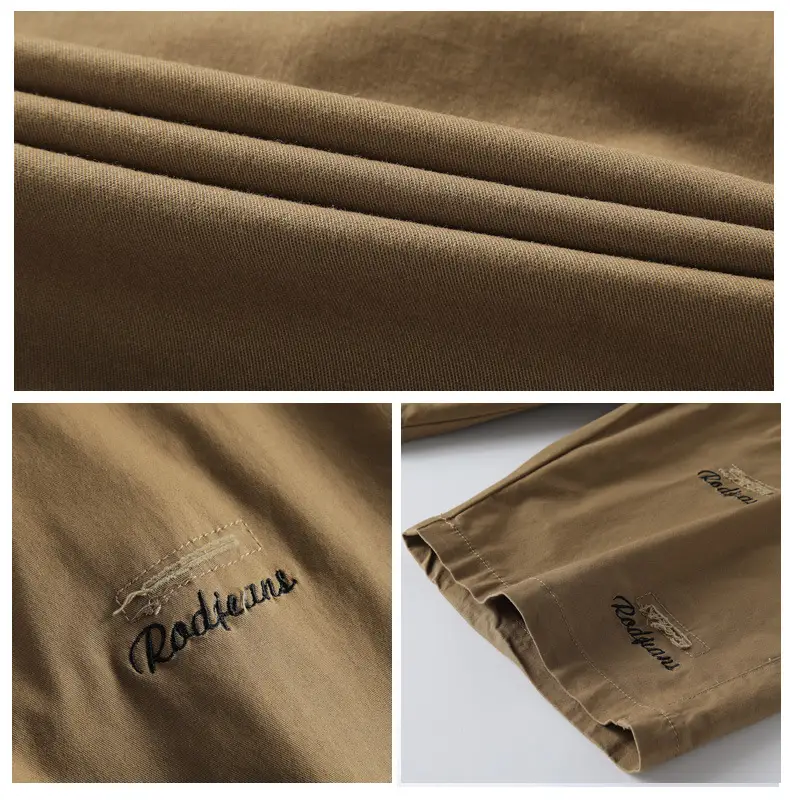 Men's Casual Embroidered Shorts Stretch Seven Points