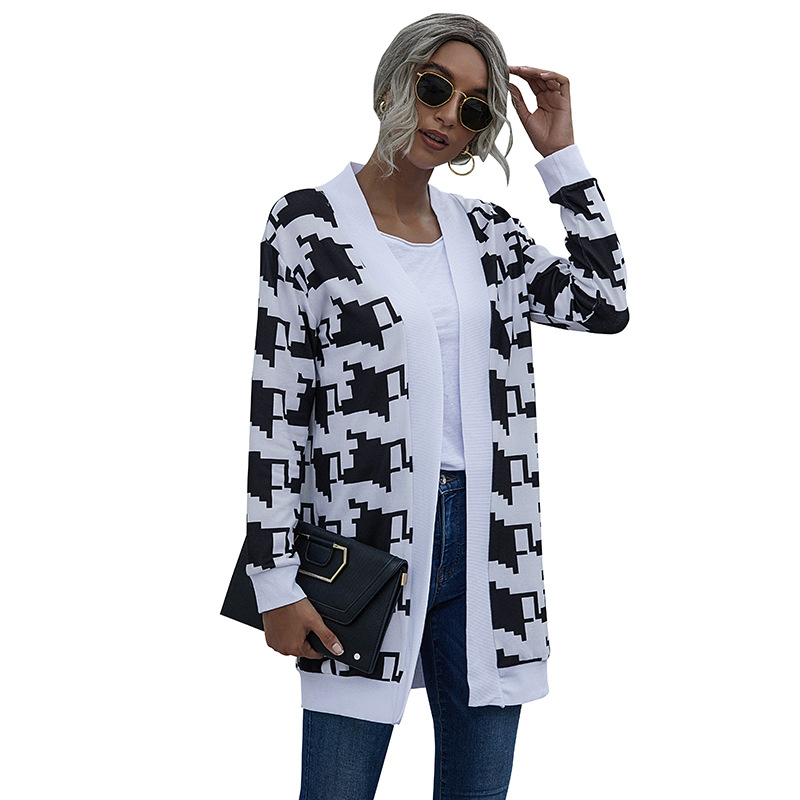 Printed Knitted Cardigan Jacket