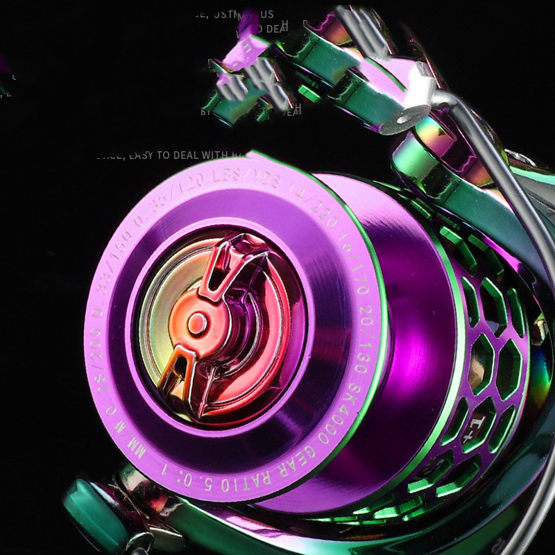 Красочная прялка Shopee Рыболовная катушка с сотовым отверстием и резьбой