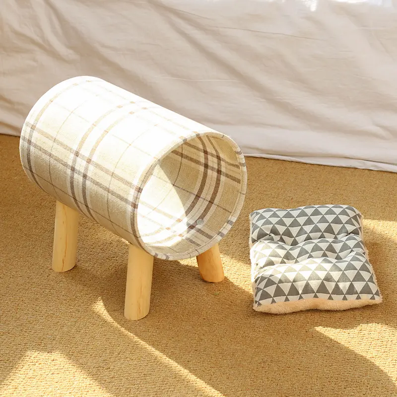 Modern elevated striped cat tunnel