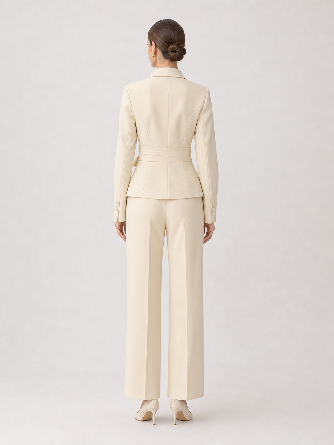 Amandine Cream Relaxed Tailored Suit Set