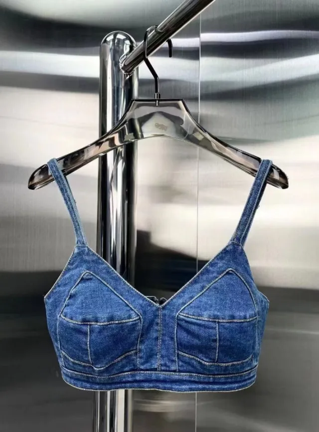 Fashion Sexy Washing Short Wrap Chest Strap Denim Vest Women - Shop at LoveMi