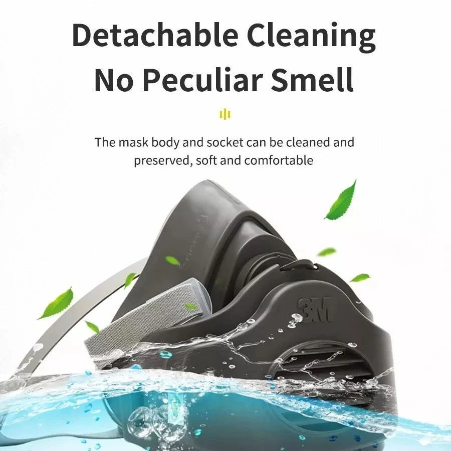 3200 Face Mask Half Cover Respirator Filter Reusable Facepiece With Goggles — image 5